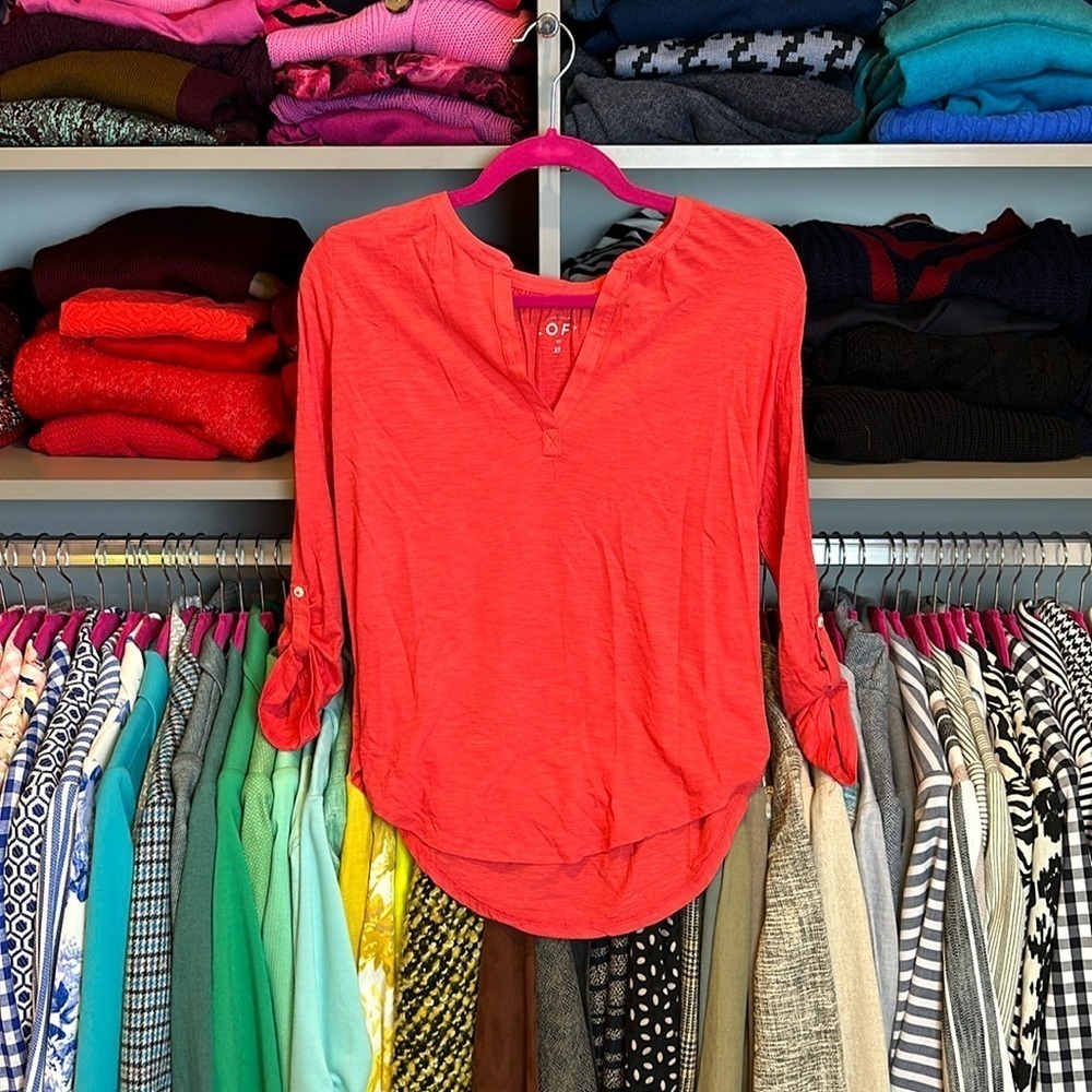 Loft red long sleeve t shirt size XS